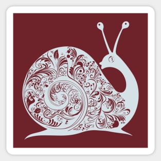 Floral Snail Art – Whimsical & Ornate Nature Design Sticker
